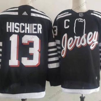 Adidas Herrar New Jersey Devils #13 Nico Hischier Svart 2021-22 Alternativ Primegreen Autentisk Pro Player Tredje tröjan Tröjor