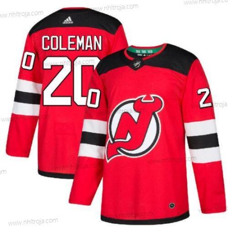 Adidas Herrar New Jersey Devils #20 Blake Coleman Röd Autentisk Hemma Tröjor