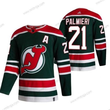 Adidas Herrar New Jersey Devils #21 Kyle Palmieri Grön 2020-21 Omvänd Retro Alternativ NHL Tröjor