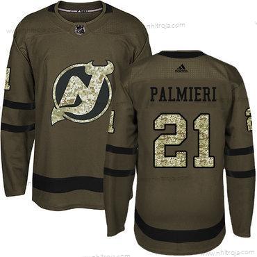 Adidas Herrar New Jersey Devils #21 Kyle Palmieri Grön Salute to Service Stitched NHL Tröjor