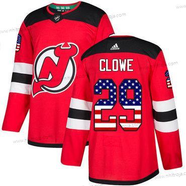 Adidas Herrar New Jersey Devils #29 Ryane Clowe Röd Autentisk USA Flag Stitched NHL Hemma Tröjor