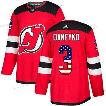 Adidas Herrar New Jersey Devils #3 Ken Daneyko Röd Autentisk USA Flag Stitched NHL Hemma Tröjor