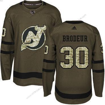 Adidas Herrar New Jersey Devils #30 Martin Brodeur Grön Salute to Service Stitched NHL Tröjor