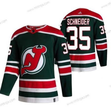 Adidas Herrar New Jersey Devils #35 Corey Schneider Grön 2020-21 Omvänd Retro Alternativ NHL Tröjor