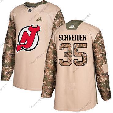 Adidas Herrar New Jersey Devils #35 Cory Schneider Camo Autentisk 2017 Veterans Day Stitched NHL Tröjor