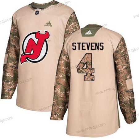 Adidas Herrar New Jersey Devils #4 Scott Stevens Camo Autentisk 2017 Veterans Day Stitched NHL Tröjor