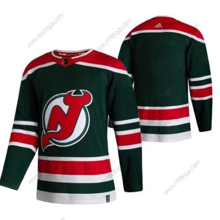 Adidas Herrar New Jersey Devils Blank Grön 2020-21 Omvänd Retro Alternativ NHL Tröjor