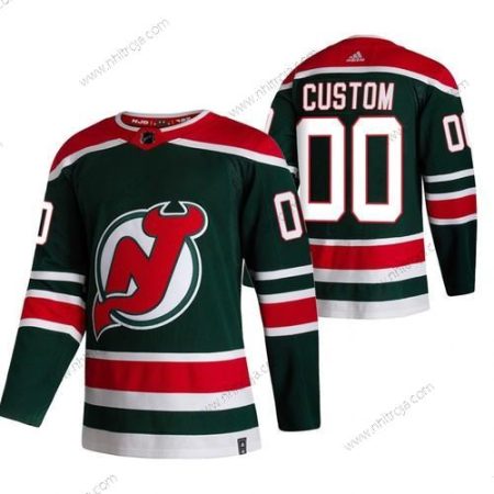 Adidas Herrar New Jersey Devils Skräddarsydda Grön 2020-21 Omvänd Retro Alternativ NHL Tröjor