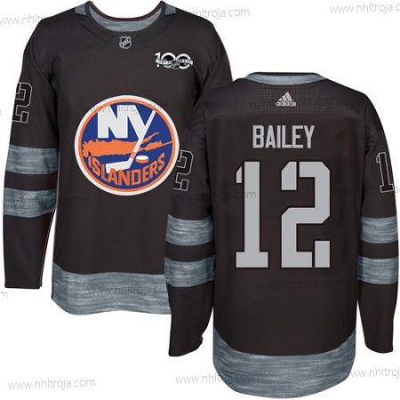 Adidas Herrar New York Islanders #12 Josh Bailey Svart 1917-2017 100th Jubileum Stitched NHL Tröjor