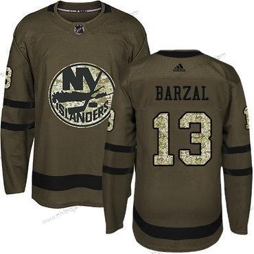 Adidas Herrar New York Islanders #13 Mathew Barzal Grön Salute to Service Stitched NHL Tröjor