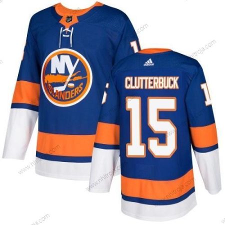 Adidas Herrar New York Islanders #15 Cal Clutterbuck Royal Blå Autentisk Stitched NHL Hemma Tröjor