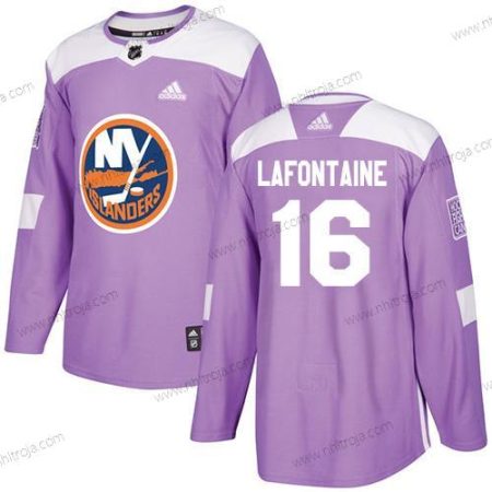 Adidas Herrar New York Islanders #16 Pat Lafontaine Lila Autentisk Bekämpar cancer Stitched NHL Tröjor