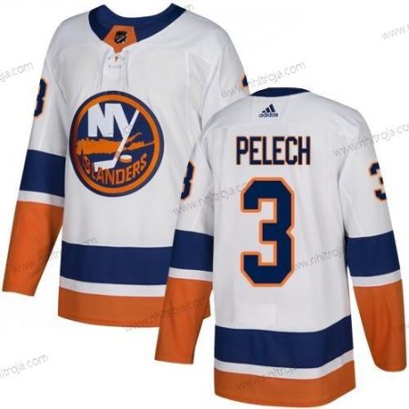 Adidas Herrar New York Islanders #3 Adam Pelech Vit Autentisk Stitched NHL Borta Tröjor