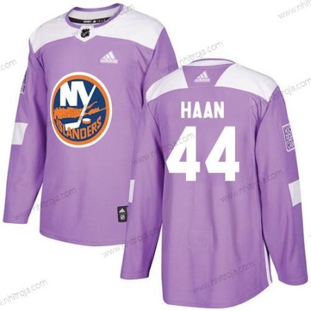 Adidas Herrar New York Islanders #44 Calvin De Haan Lila Autentisk Bekämpar cancer Stitched NHL Tröjor