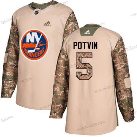 Adidas Herrar New York Islanders #5 Denis Potvin Camo Autentisk 2017 Veterans Day Stitched NHL Tröjor