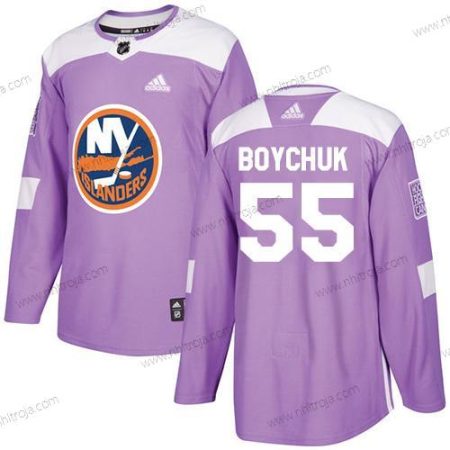 Adidas Herrar New York Islanders #55 Johnny Boychuk Lila Autentisk Bekämpar cancer Stitched NHL Tröjor