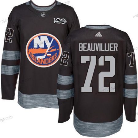 Adidas Herrar New York Islanders #72 Anthony Beauvillier Svart 1917-2017 100th Jubileum Stitched NHL Tröjor