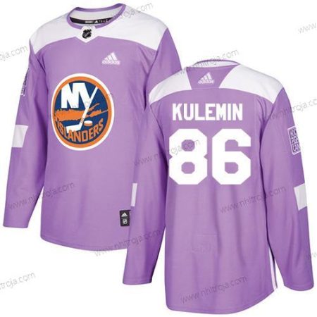 Adidas Herrar New York Islanders #86 Nikolay Kulemin Lila Autentisk Bekämpar cancer Stitched NHL Tröjor