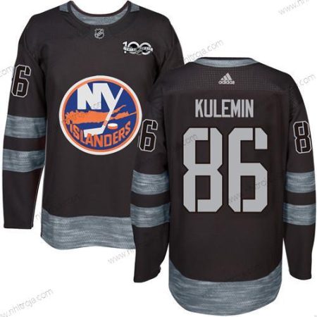 Adidas Herrar New York Islanders #86 Nikolay Kulemin Svart 1917-2017 100th Jubileum Stitched NHL Tröjor