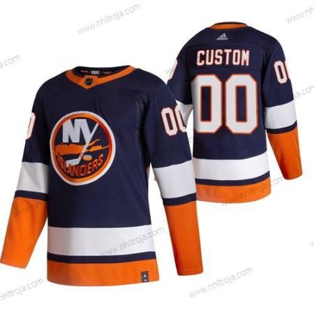 Adidas Herrar New York Islanders Skräddarsydda Marin Blå 2020-21 Omvänd Retro Alternativ NHL Tröjor