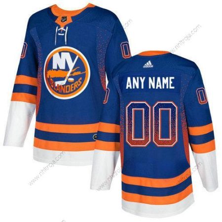 Adidas Herrar New York Islanders Skräddarsydda Royal Blå Orange Vit Tröjor