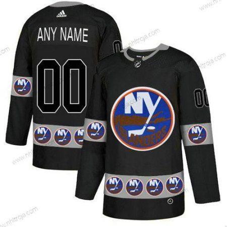 Adidas Herrar New York Islanders Skräddarsydda Svart Team Logos Tröjor