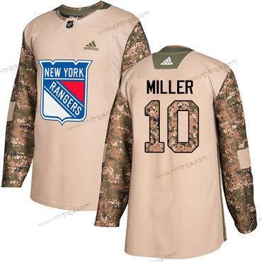 Adidas Herrar New York Rangers #10 J.T. Miller Camo Autentisk 2017 Veterans Day Stitched NHL Tröjor