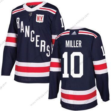 Adidas Herrar New York Rangers #10 J.T. Miller Marin Blå Autentisk 2018 Vinter Klassisk Stitched NHL Tröjor