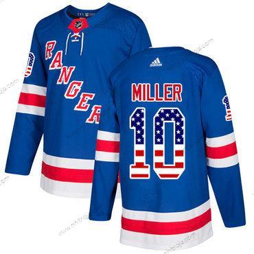 Adidas Herrar New York Rangers #10 J.T. Miller Royal Blå Autentisk USA Flag Stitched NHL Hemma Tröjor