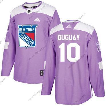 Adidas Herrar New York Rangers #10 Ron Duguay Lila Autentisk Bekämpar cancer Stitched NHL Tröjor