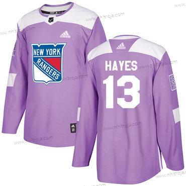 Adidas Herrar New York Rangers #13 Kevin Hayes Lila Autentisk Bekämpar cancer Stitched NHL Tröjor