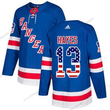 Adidas Herrar New York Rangers #13 Kevin Hayes Royal Blå Autentisk USA Flag Stitched NHL Hemma Tröjor