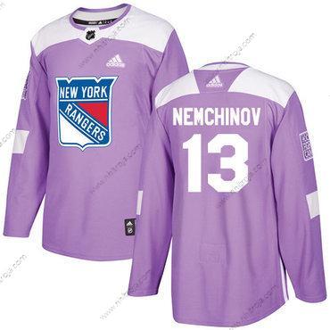 Adidas Herrar New York Rangers #13 Sergei Nemchinov Lila Autentisk Bekämpar cancer Stitched NHL Tröjor