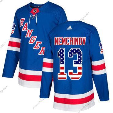 Adidas Herrar New York Rangers #13 Sergei Nemchinov Royal Blå Autentisk USA Flag Stitched NHL Hemma Tröjor