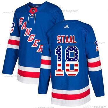 Adidas Herrar New York Rangers #18 Marc Staal Royal Blå Autentisk USA Flag Stitched NHL Hemma Tröjor