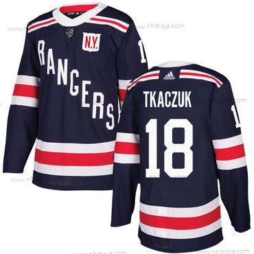 Adidas Herrar New York Rangers #18 Walt Tkaczuk Marin Blå Autentisk 2018 Vinter Klassisk Stitched NHL Tröjor