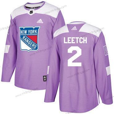 Adidas Herrar New York Rangers #2 Brian Leetch Lila Autentisk Bekämpar cancer Stitched NHL Tröjor