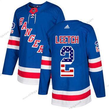 Adidas Herrar New York Rangers #2 Brian Leetch Royal Blå Autentisk USA Flag Stitched NHL Hemma Tröjor