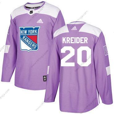 Adidas Herrar New York Rangers #20 Chris Kreider Lila Autentisk Bekämpar cancer Stitched NHL Tröjor