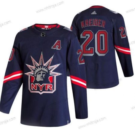 Adidas Herrar New York Rangers #20 Chris Kreider Marin 2020-21 Omvänd Retro Alternativ NHL Tröjor