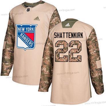 Adidas Herrar New York Rangers #22 Kevin Shattenkirk Camo Autentisk 2017 Veterans Day Stitched NHL Tröjor