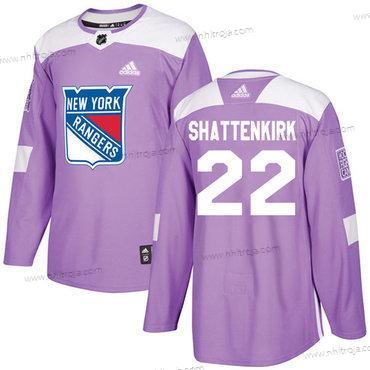 Adidas Herrar New York Rangers #22 Kevin Shattenkirk Lila Autentisk Bekämpar cancer Stitched NHL Tröjor