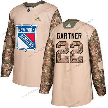 Adidas Herrar New York Rangers #22 Mike Gartner Camo Autentisk 2017 Veterans Day Stitched NHL Tröjor