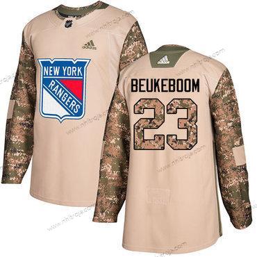 Adidas Herrar New York Rangers #23 Jeff Beukeboom Camo Autentisk 2017 Veterans Day Stitched NHL Tröjor