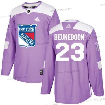 Adidas Herrar New York Rangers #23 Jeff Beukeboom Lila Autentisk Bekämpar cancer Stitched NHL Tröjor