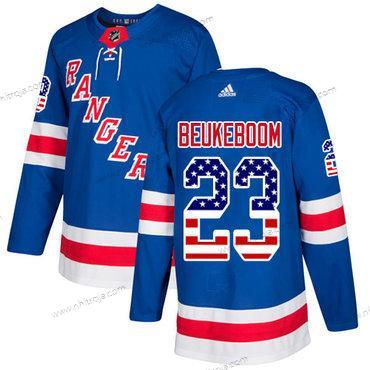 Adidas Herrar New York Rangers #23 Jeff Beukeboom Royal Blå Autentisk USA Flag Stitched NHL Hemma Tröjor