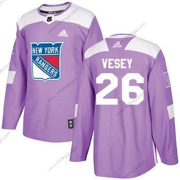 Adidas Herrar New York Rangers #26 Jimmy Vesey Lila Autentisk Bekämpar cancer Stitched NHL Tröjor