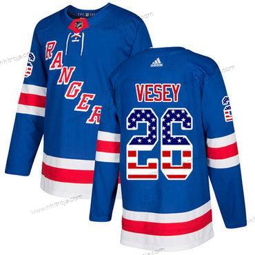 Adidas Herrar New York Rangers #26 Jimmy Vesey Royal Blå Autentisk USA Flag Stitched NHL Hemma Tröjor