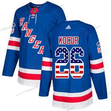 Adidas Herrar New York Rangers #26 Joe Kocur Royal Blå Autentisk USA Flag Stitched NHL Hemma Tröjor