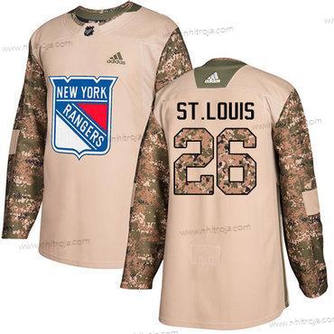 Adidas Herrar New York Rangers #26 Martin St.Louis Camo Autentisk 2017 Veterans Day Stitched NHL Tröjor